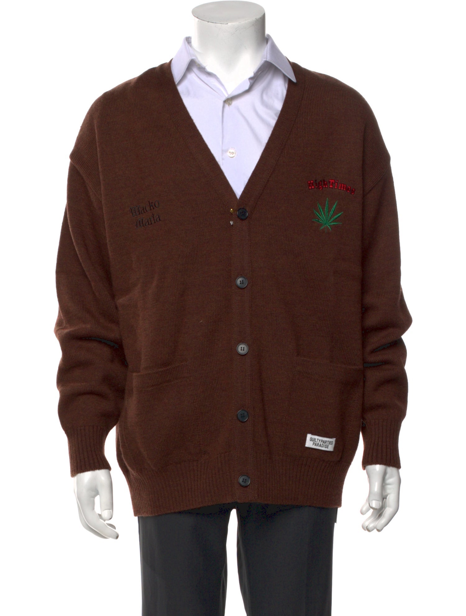 Wacko Maria Guilty Parties Wool V-Neck Cardigan w/ Tags