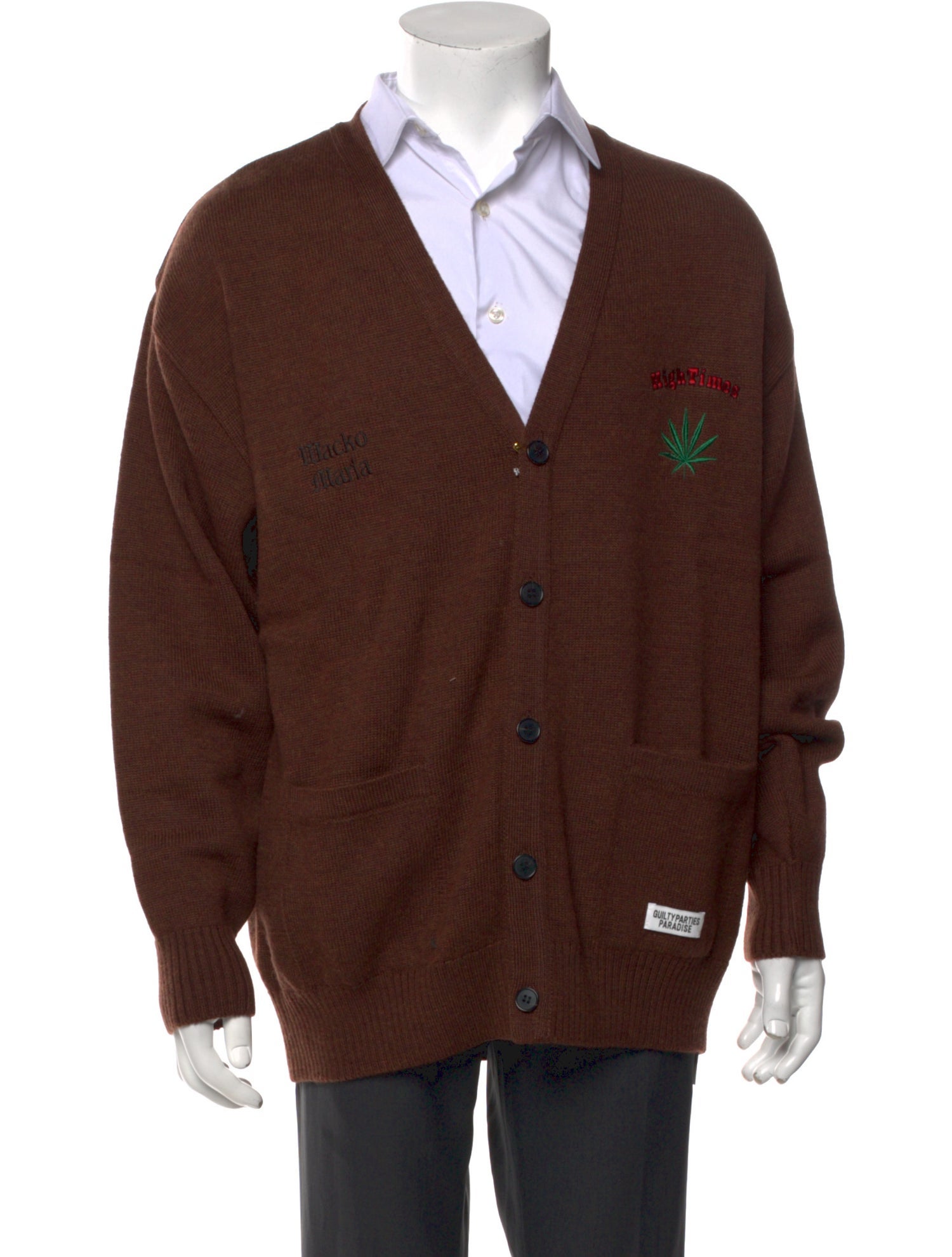 Wacko Maria Guilty Parties Wool V-Neck Cardigan w/ Tags