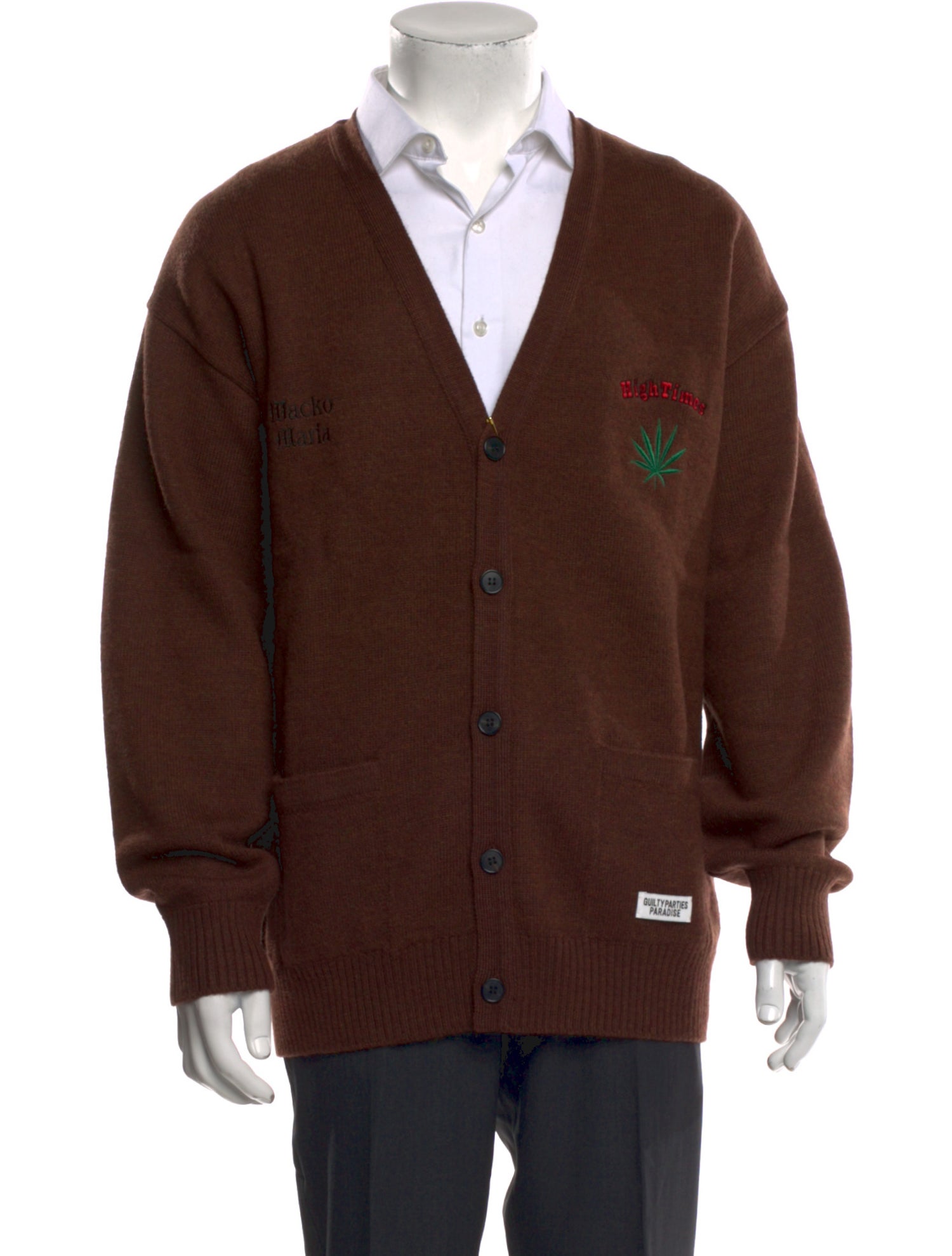 Wacko Maria Guilty Parties Wool V-Neck Cardigan w/ Tags