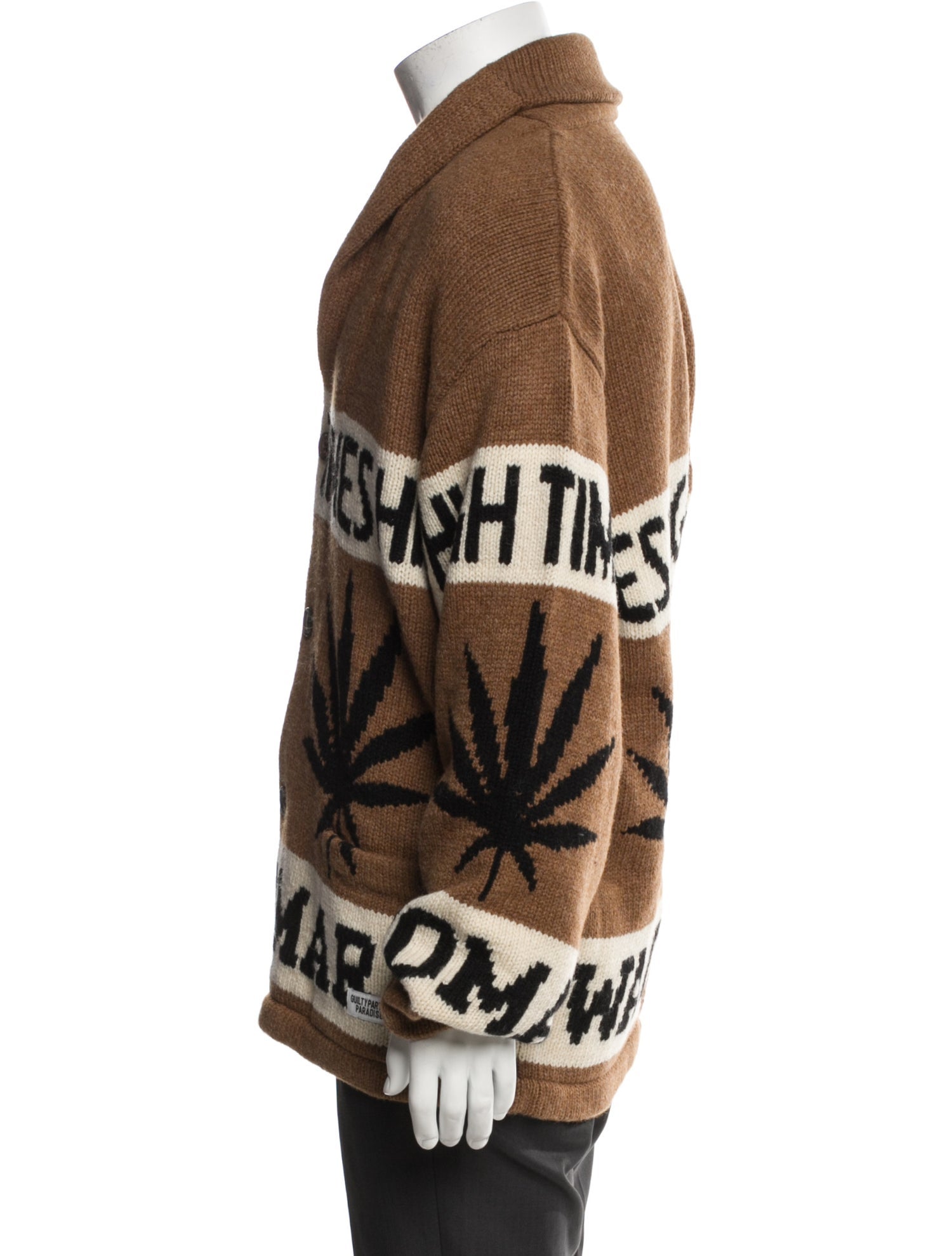 Wacko Maria Guilty Parties Wool Graphic Print Cardigan w/ Tags