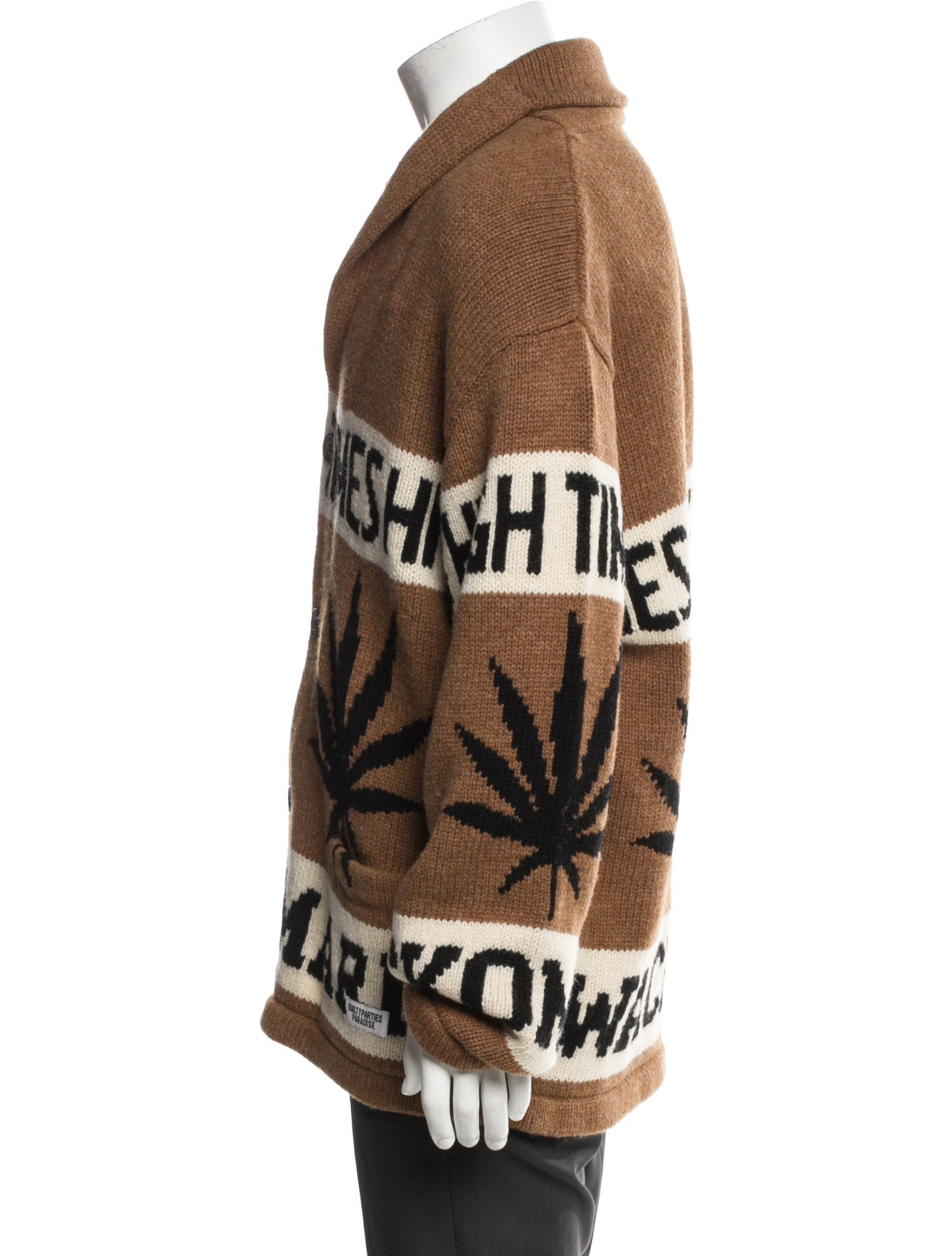 Wacko Maria Guilty Parties Wool Graphic Print Cardigan w/ Tags