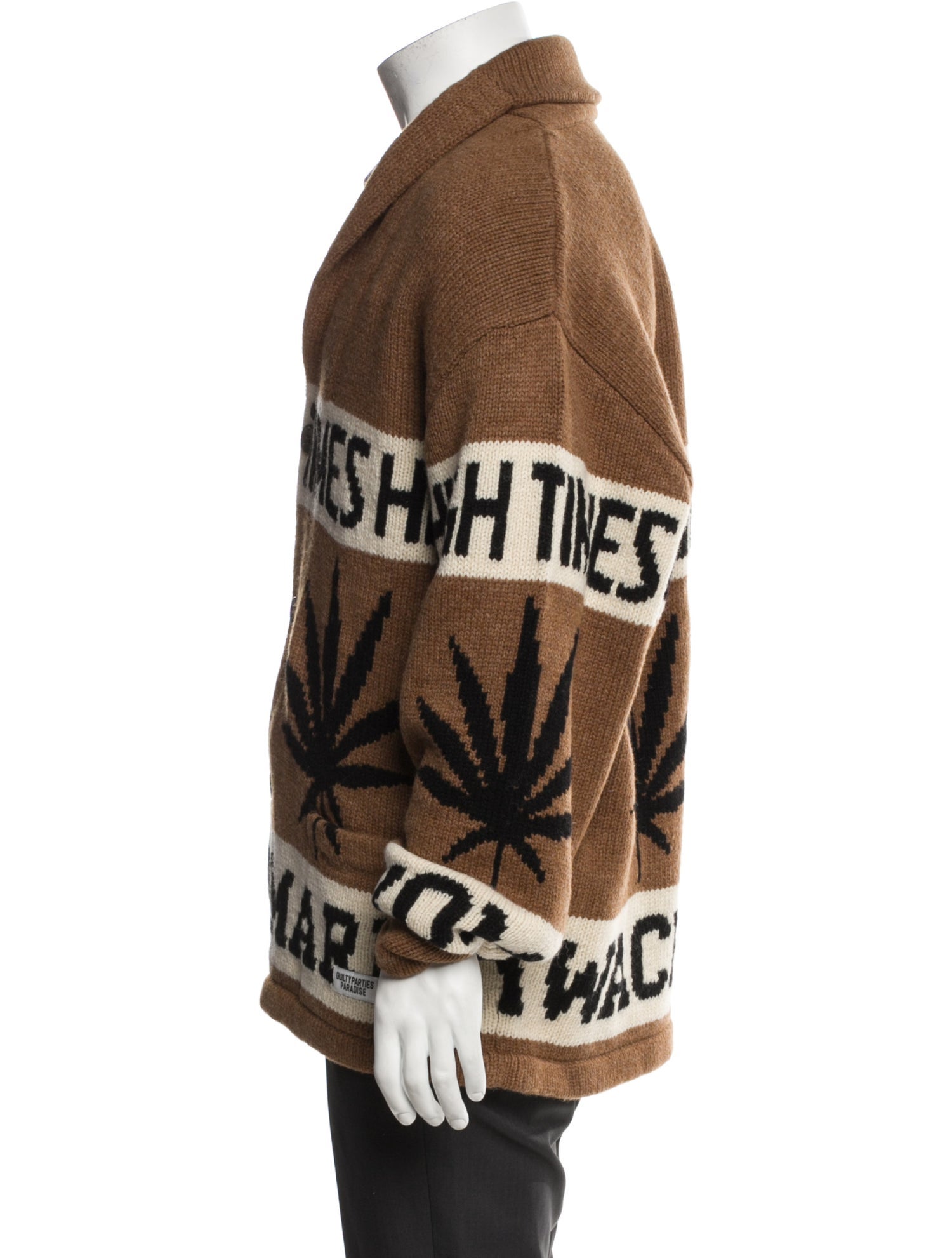 Wacko Maria Guilty Parties Wool Graphic Print Cardigan w/ Tags