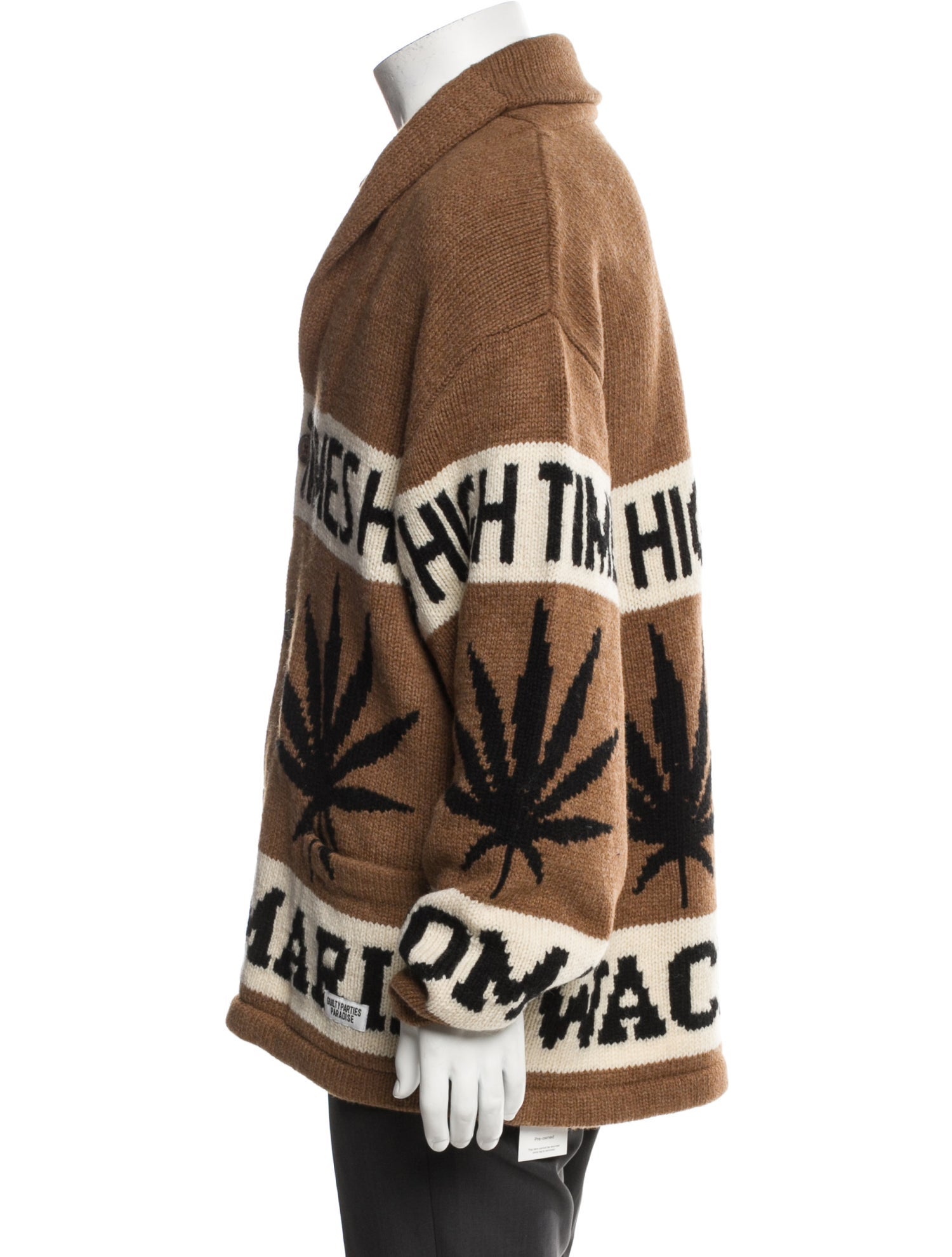 Wacko Maria Guilty Parties Wool Graphic Print Cardigan w/ Tags