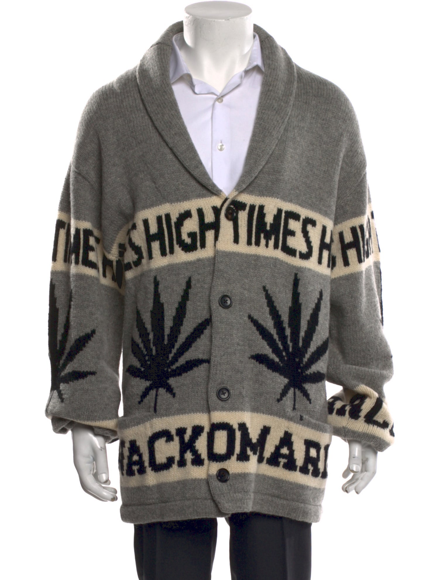 Wacko Maria Guilty Parties Graphic Print V-Neck Cardigan