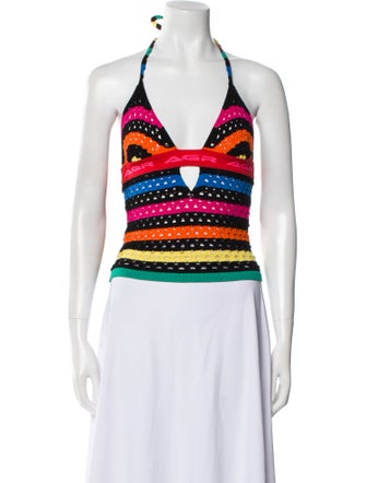 AGR Striped Halterneck Crop Top