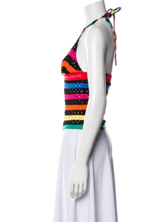 AGR Striped Halterneck Crop Top