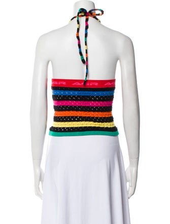 AGR Striped Halterneck Crop Top