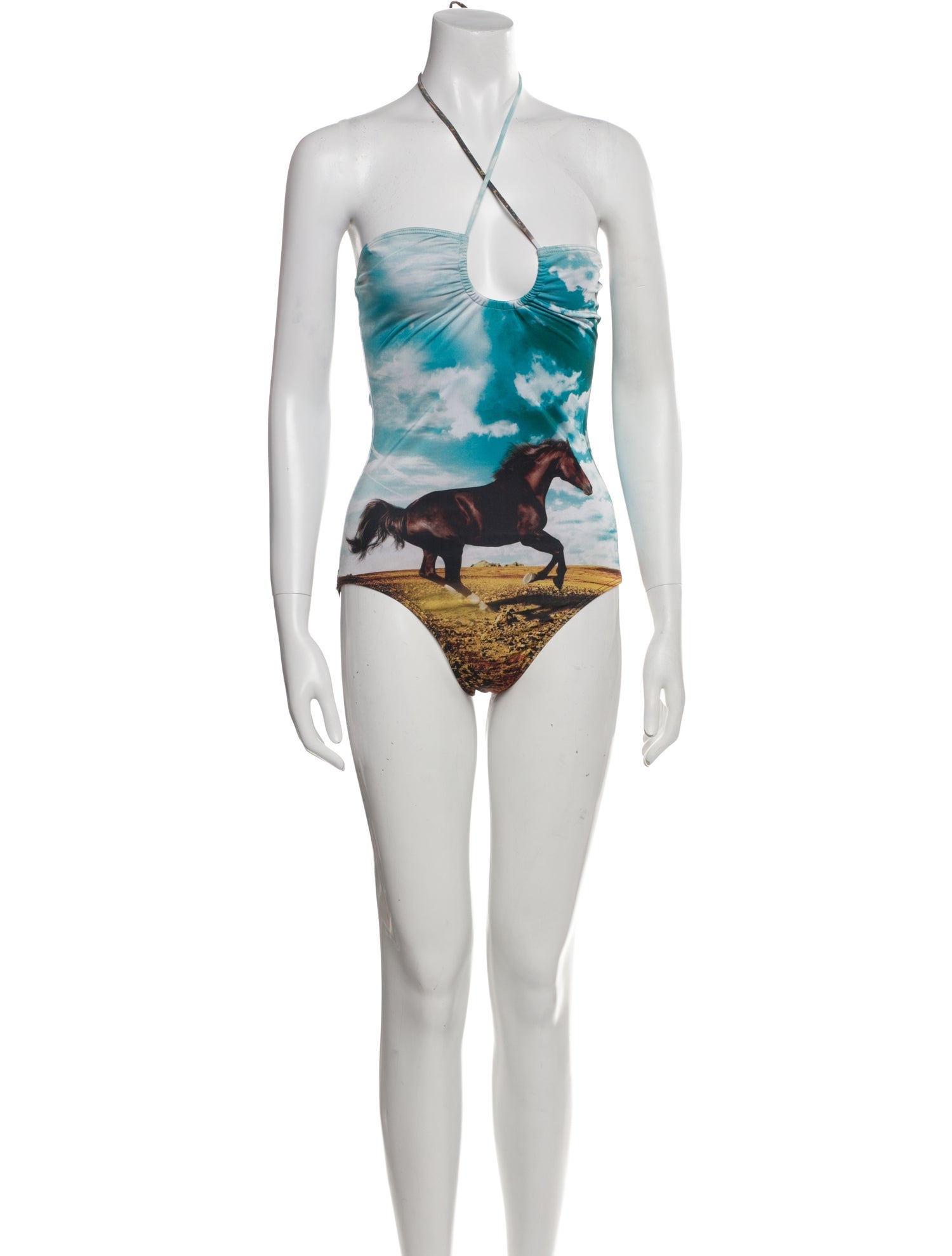 We Are Handsome Printed Pleated Accents One-Piece