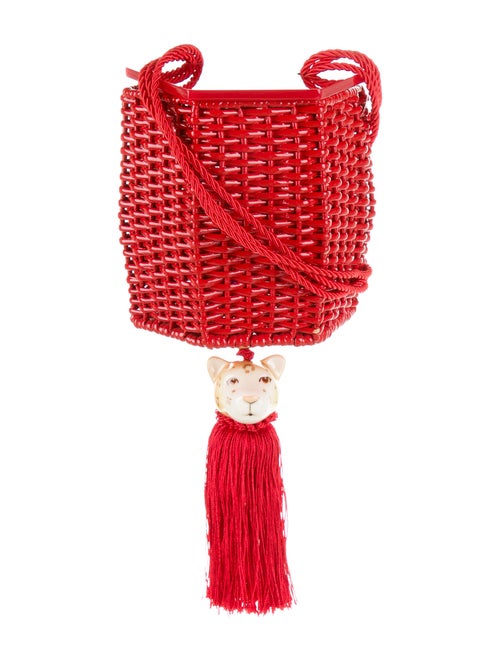Waiwai Rattan Fauna Bag Red
