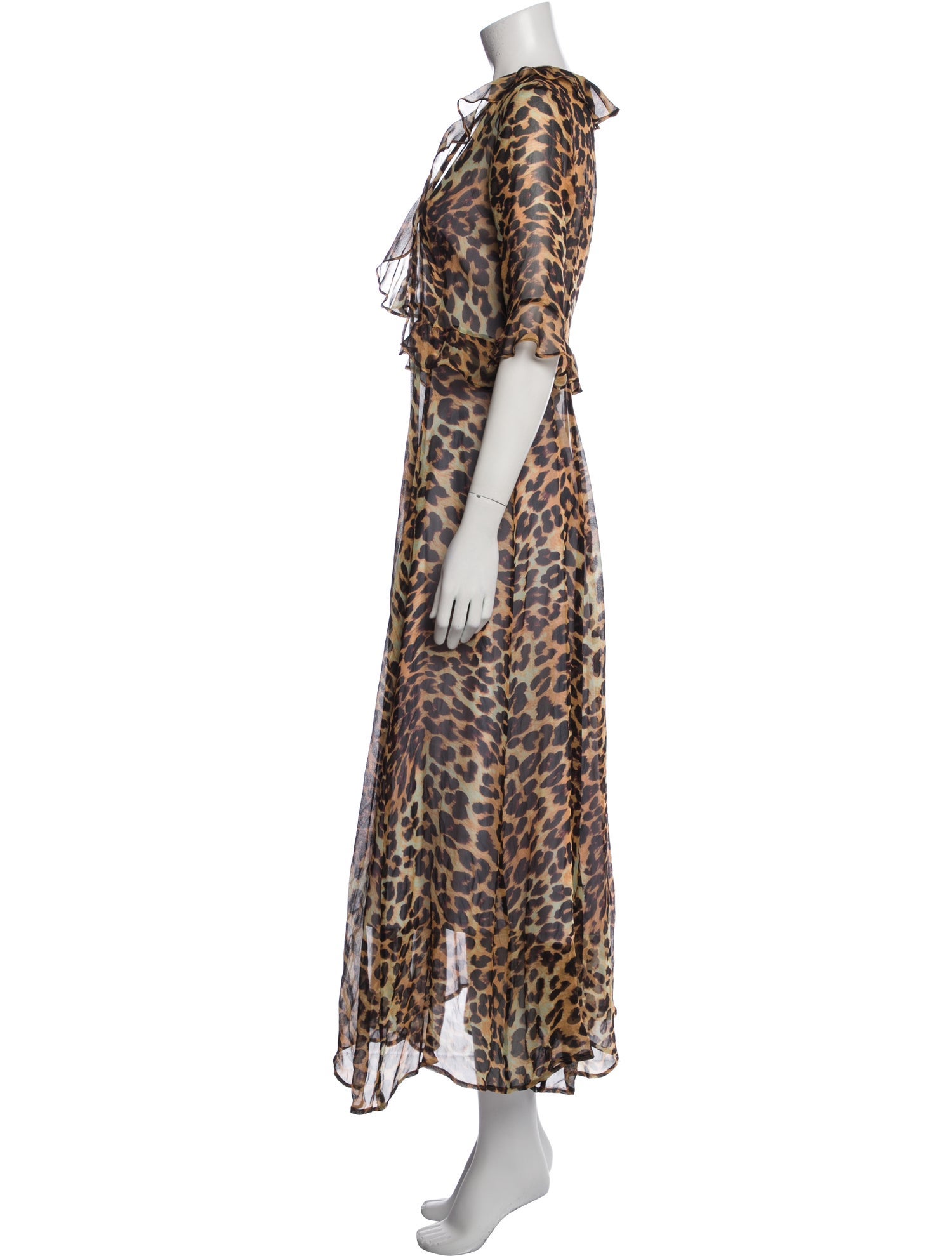 we are LEONE Silk Animal Print Robe