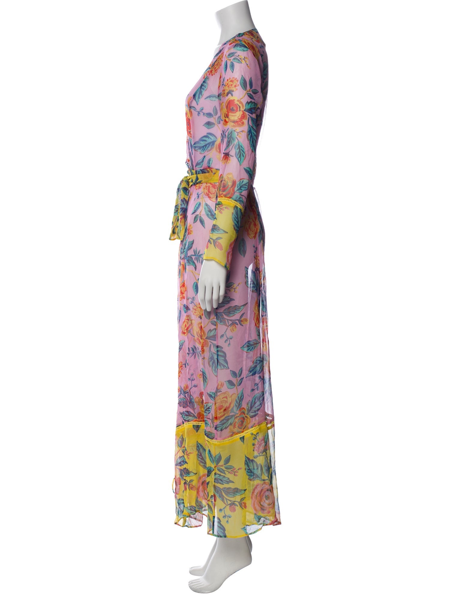 we are LEONE Silk Floral Print Robe