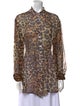we are LEONE Silk Animal Print Button-Up Top