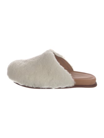 Wal & Pai Leather Fur Trim Slides