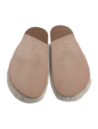Wal & Pai Leather Fur Trim Slides