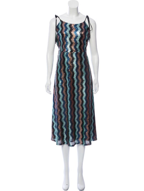 Walter Baker Chevron Embellished Dress Blue