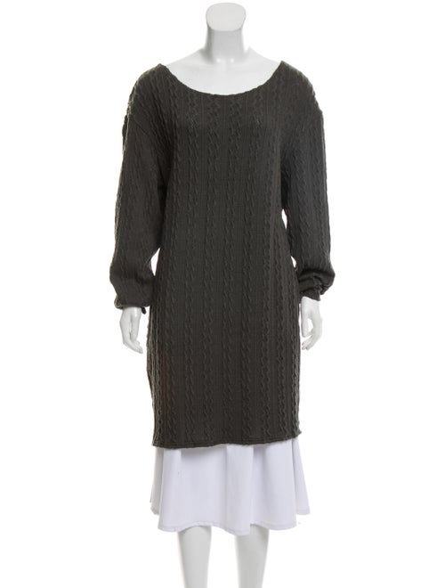 Walter Baker Cable-Knit Sweater Dress green