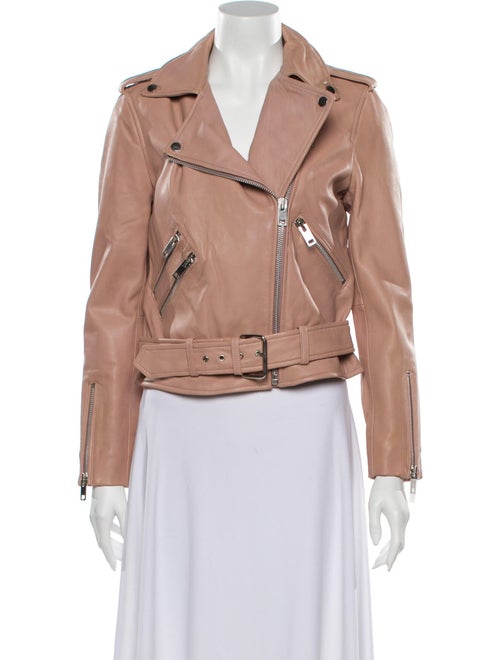 Walter Baker Lamb Leather Biker Jacket Pink