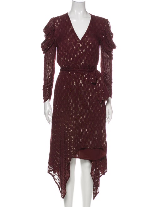 Walter Baker Patterned Long Dress Gold