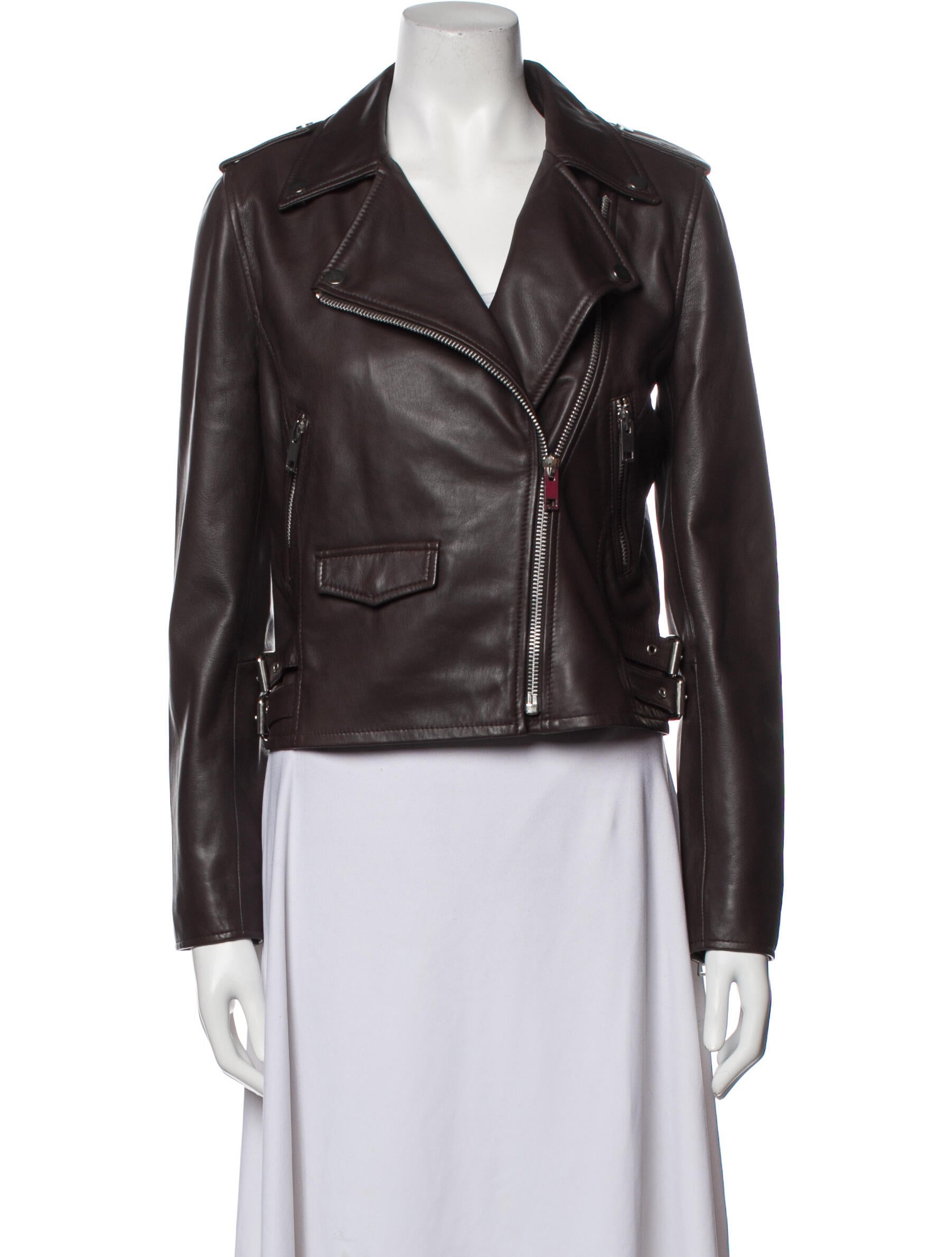 Walter Baker Biker Jacket Brown Jackets, Clothing WWALT27579 The