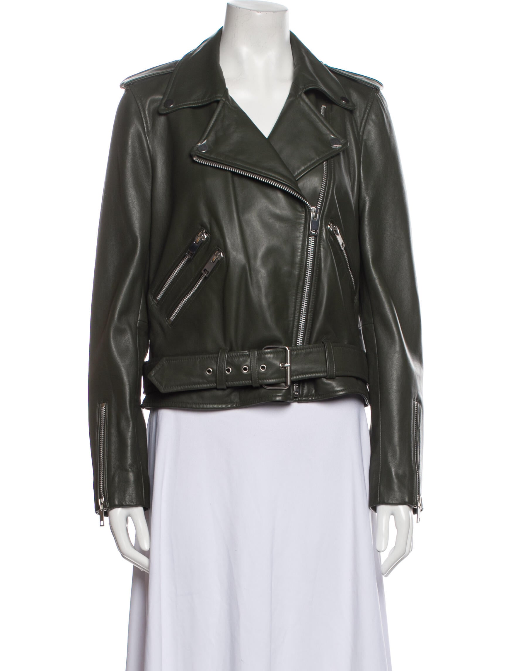 Walter Baker Biker Jacket Green Jackets, Clothing WWALT27610 The