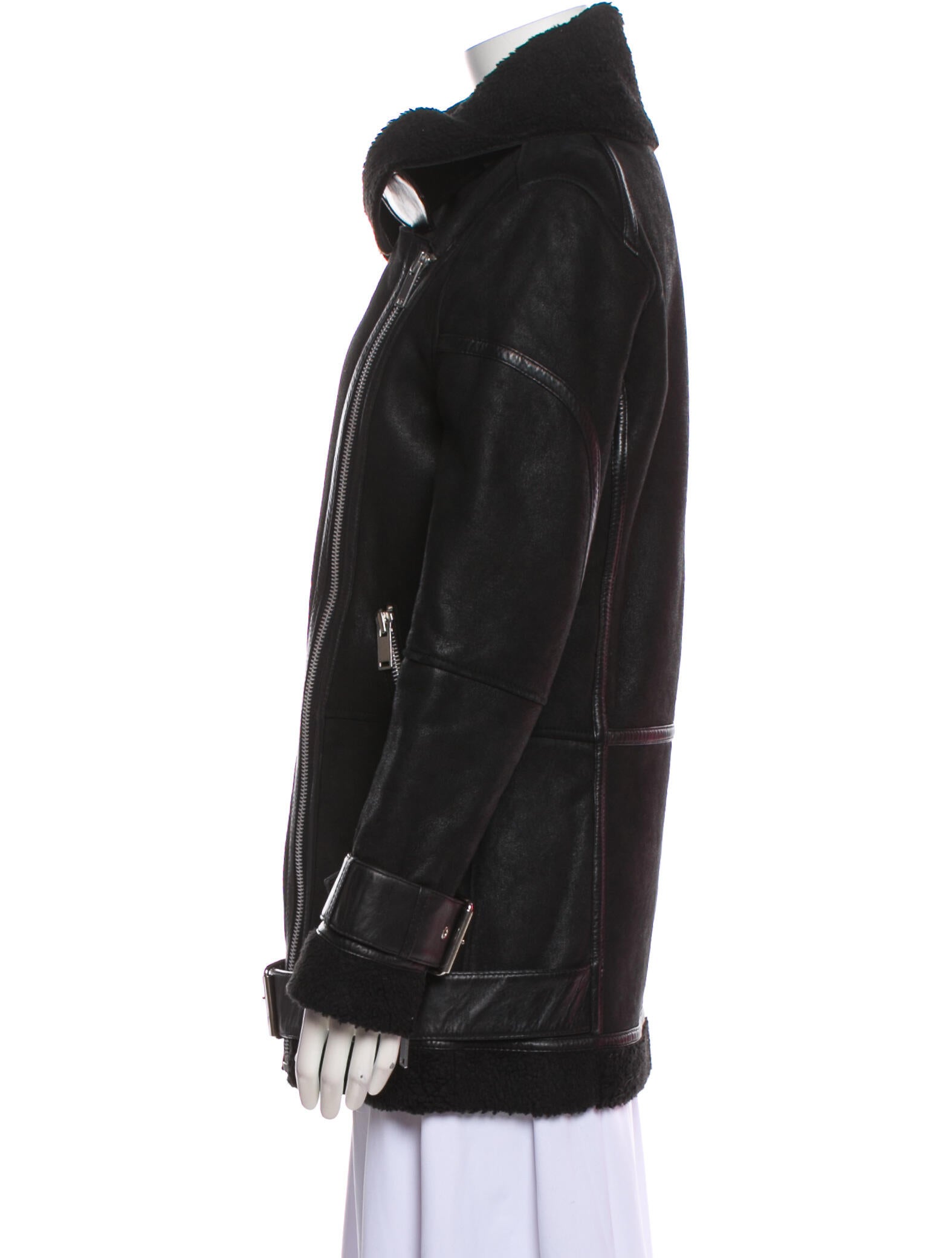 Walter Baker Lamb Leather Biker Jacket Black Jackets, Clothing