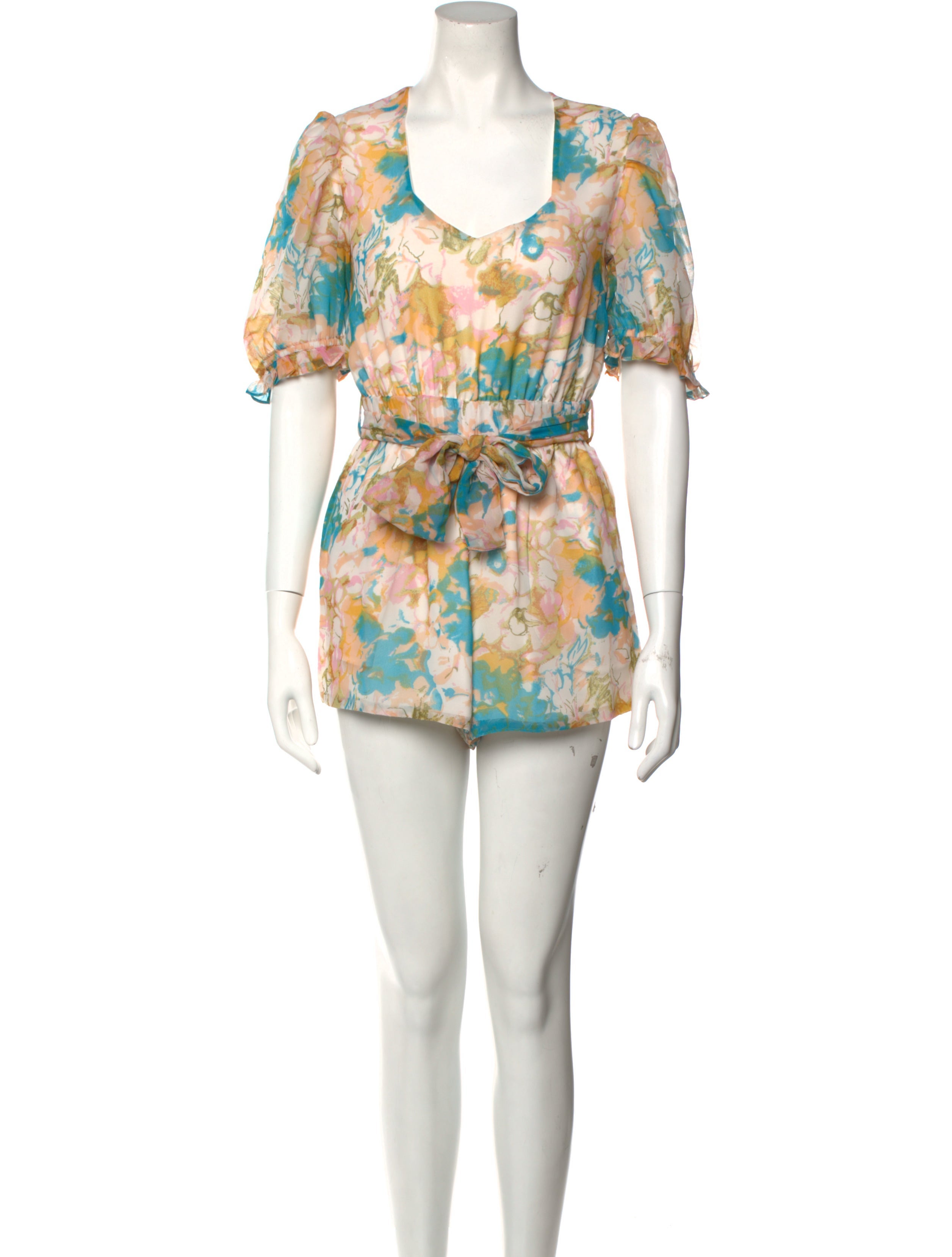 Walter Baker Floral Print Square Neckline Romper w/ Tags