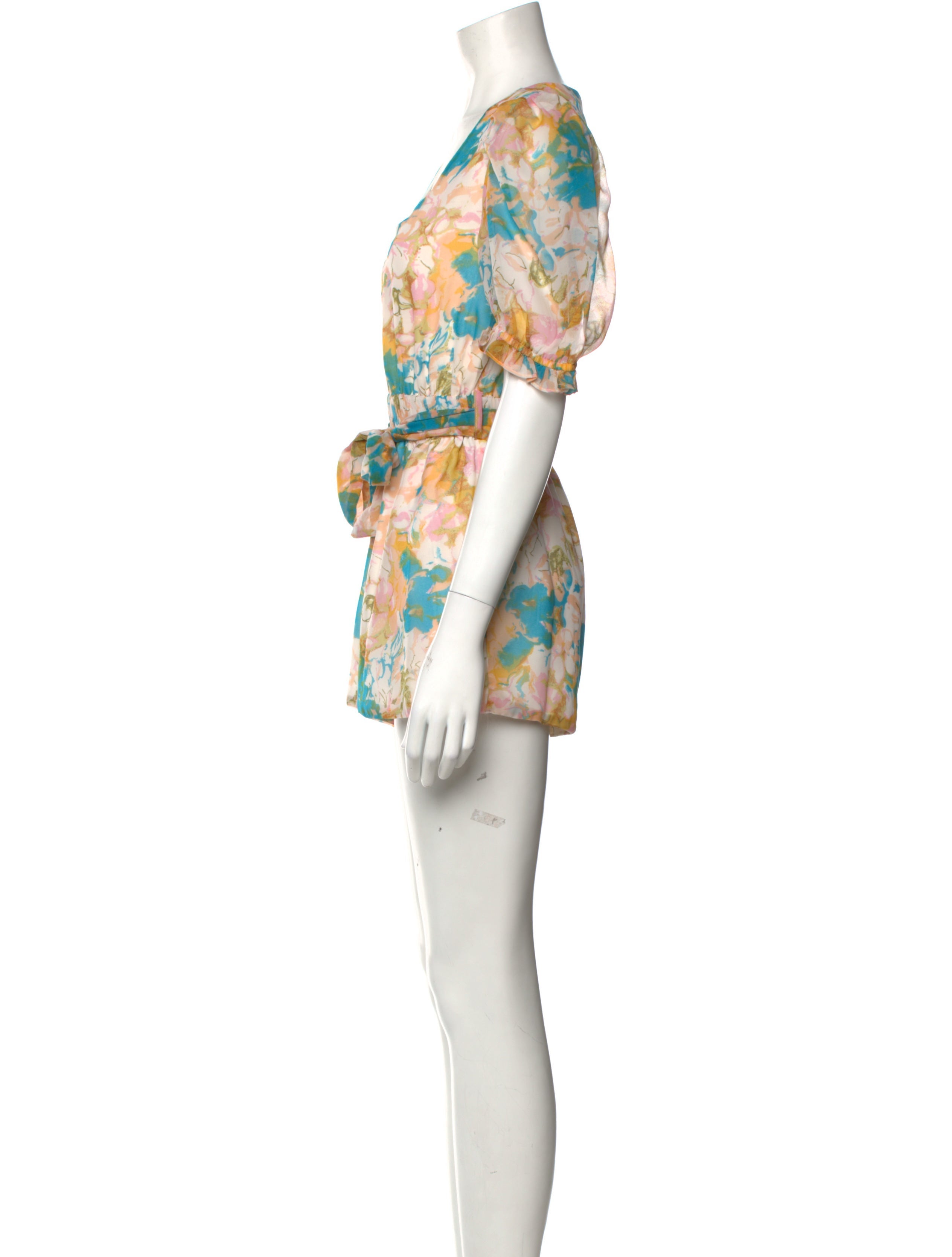 Walter Baker Floral Print Square Neckline Romper w/ Tags