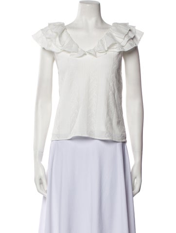 Walter Baker Tops V-Neck Short Sleeve Crop Top XL