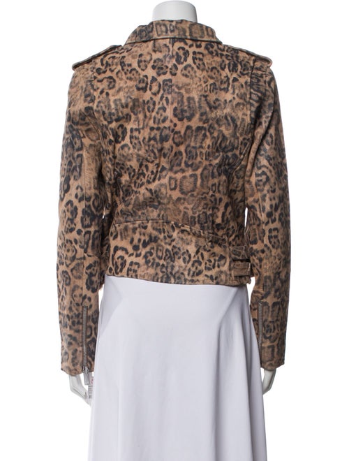 Walter Baker Leather Animal Print Evening Jacket