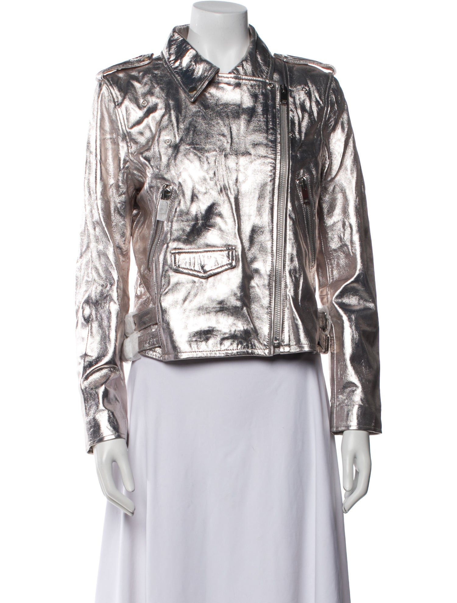 Walter Baker Leather Printed Biker Jacket