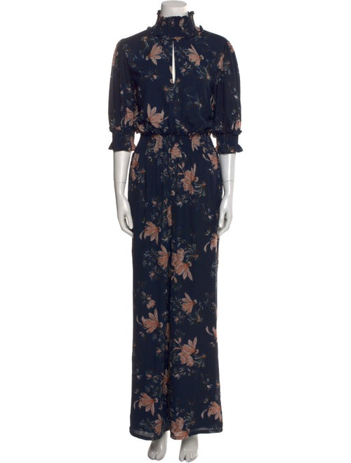 Walter Baker Floral Print Turtleneck Jumpsuit