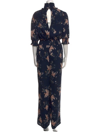 Walter Baker Floral Print Turtleneck Jumpsuit