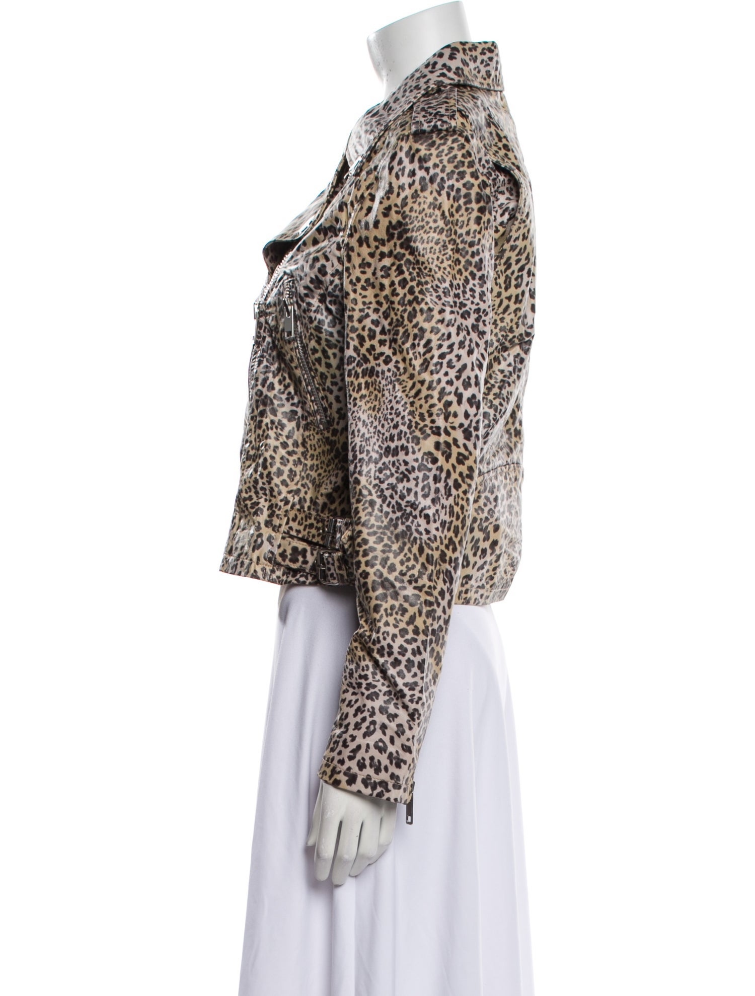 Walter Baker Leather Animal Print Biker Jacket