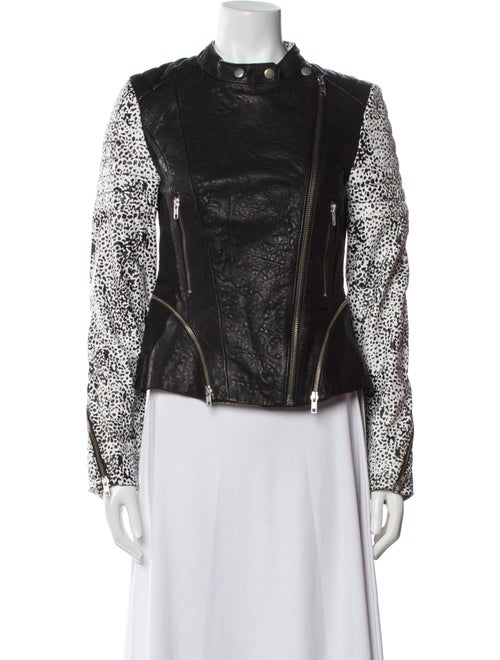 Walter Baker Leather Printed Biker Jacket