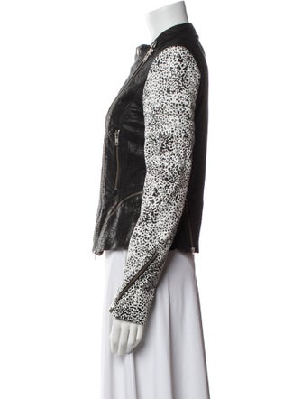 Walter Baker Leather Printed Biker Jacket