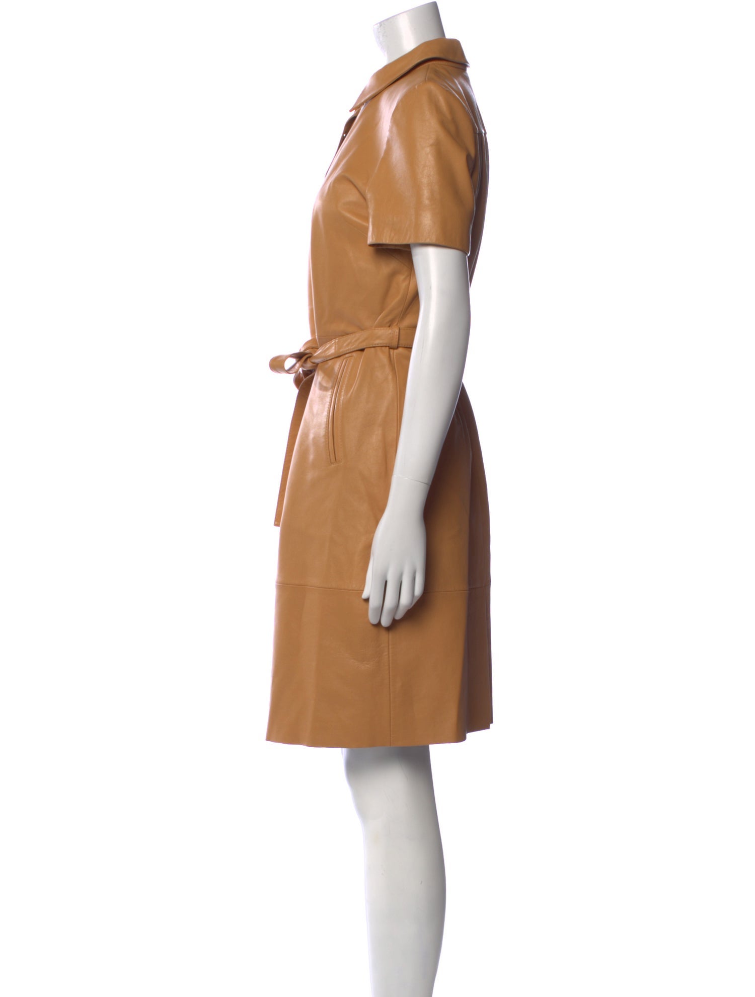 Walter Baker Lamb Leather Knee-Length Dress