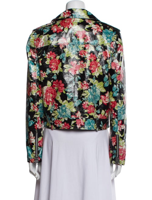 Walter Baker Leather Floral Print Biker Jacket