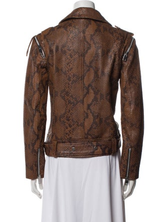 Walter Baker Leather Animal Print Biker Jacket