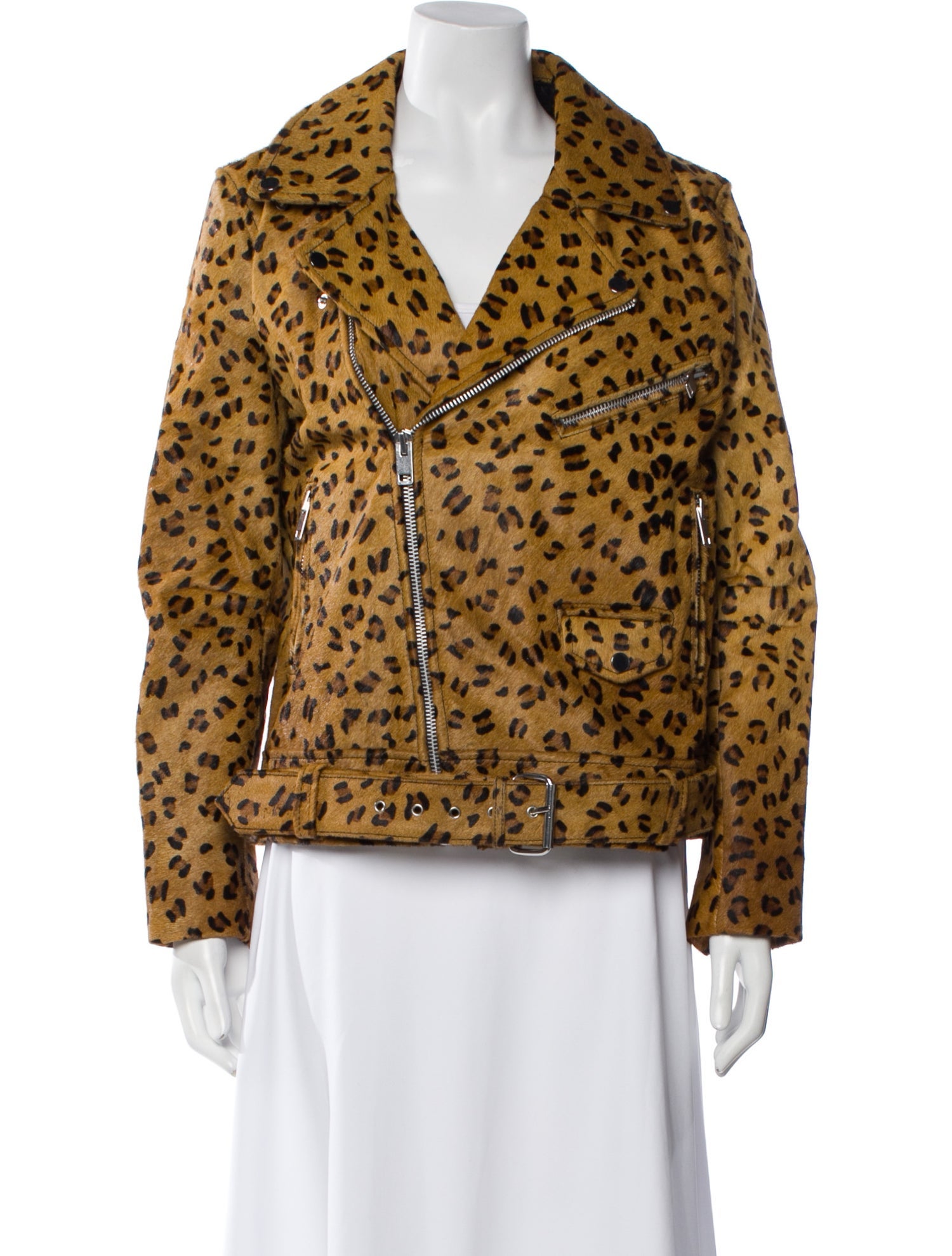 Walter Baker Ponyhair Animal Print Faux Fur Jacket