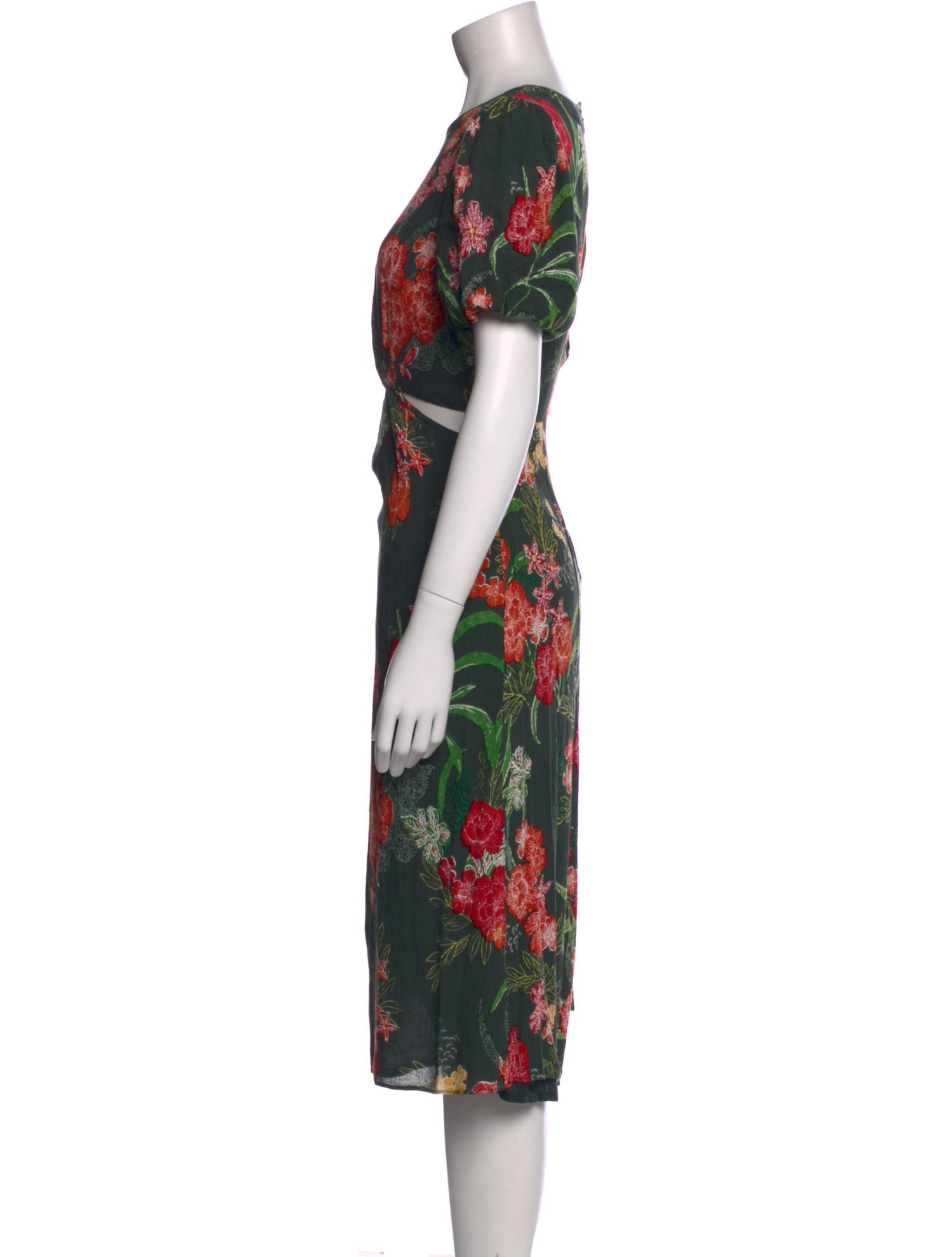 Walter Baker Floral Print Midi Length Dress