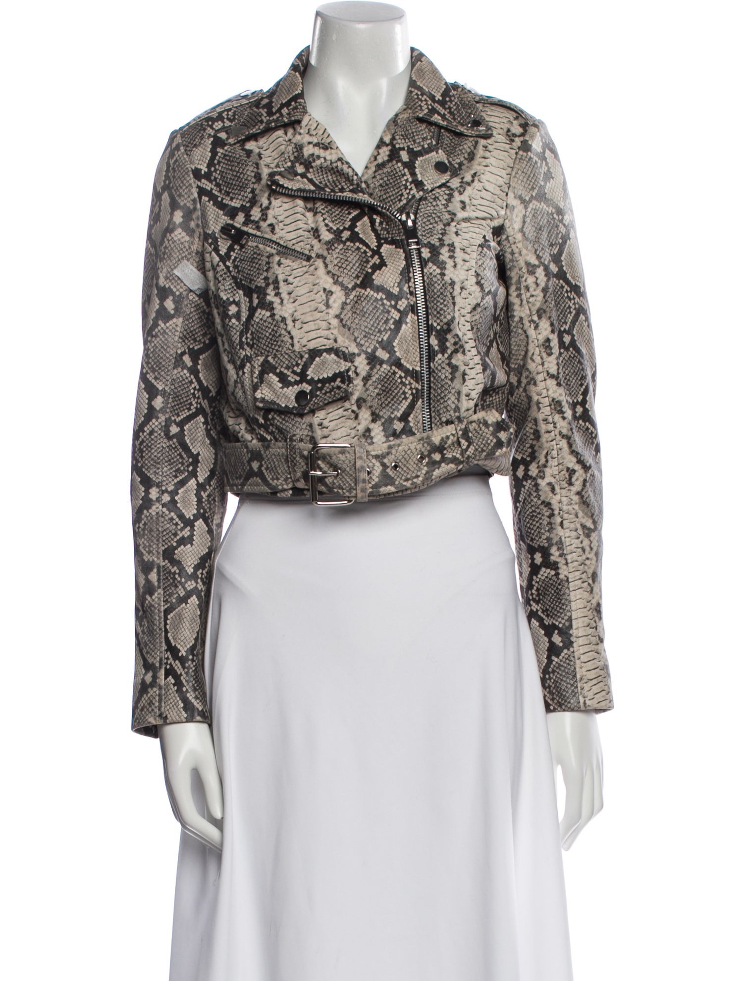Walter Baker Leather Animal Print Evening Jacket