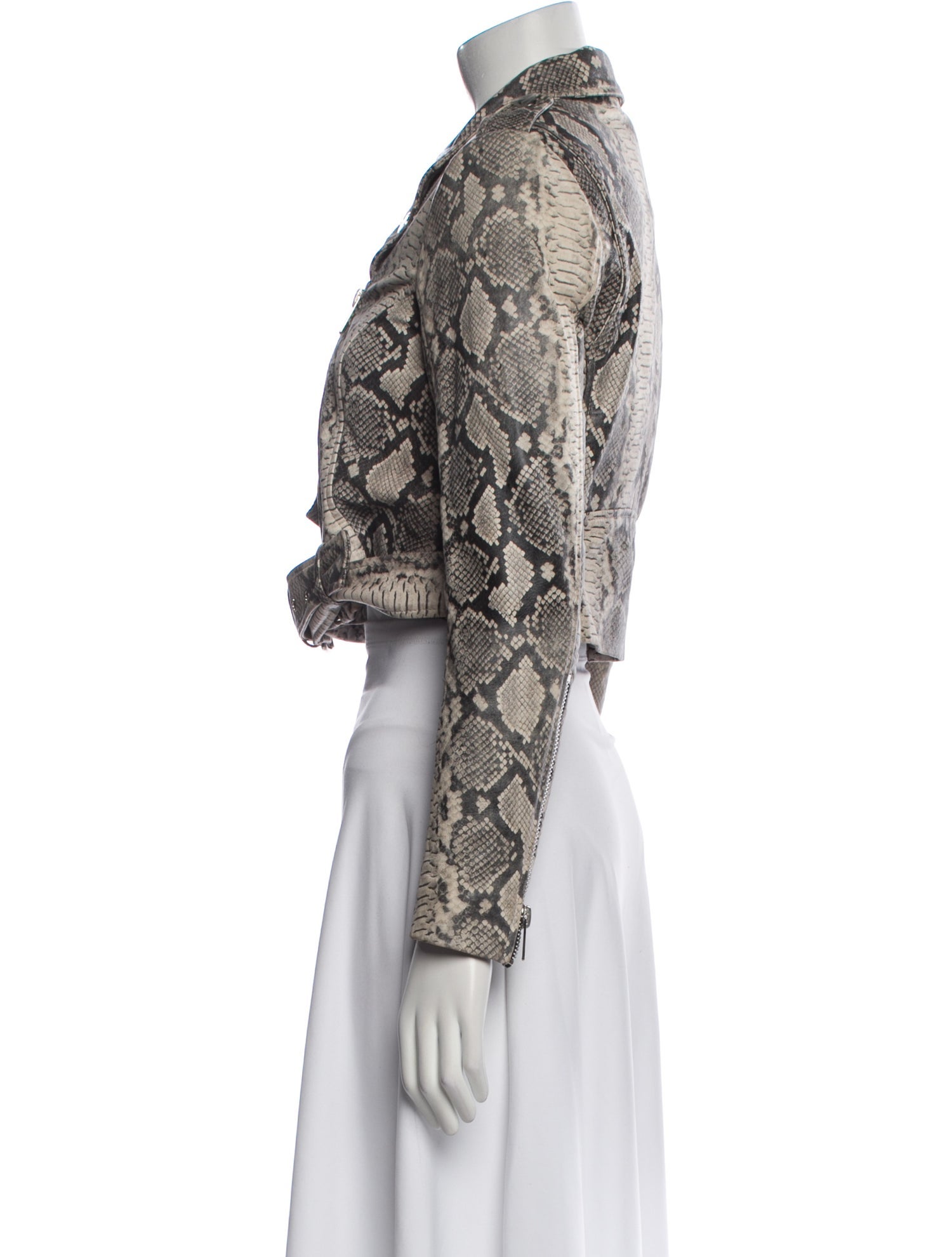 Walter Baker Leather Animal Print Evening Jacket