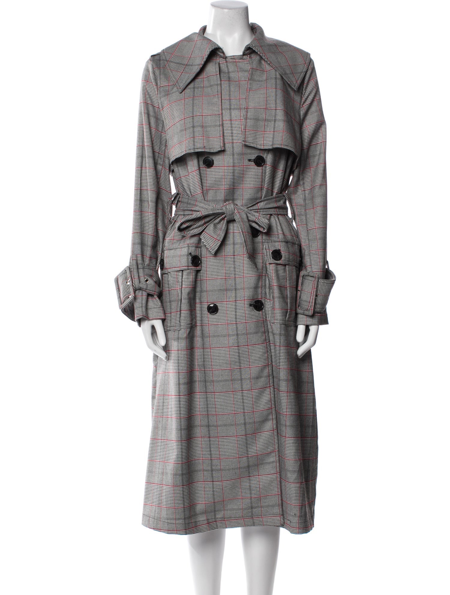 Walter Baker Plaid Print Trench Coat