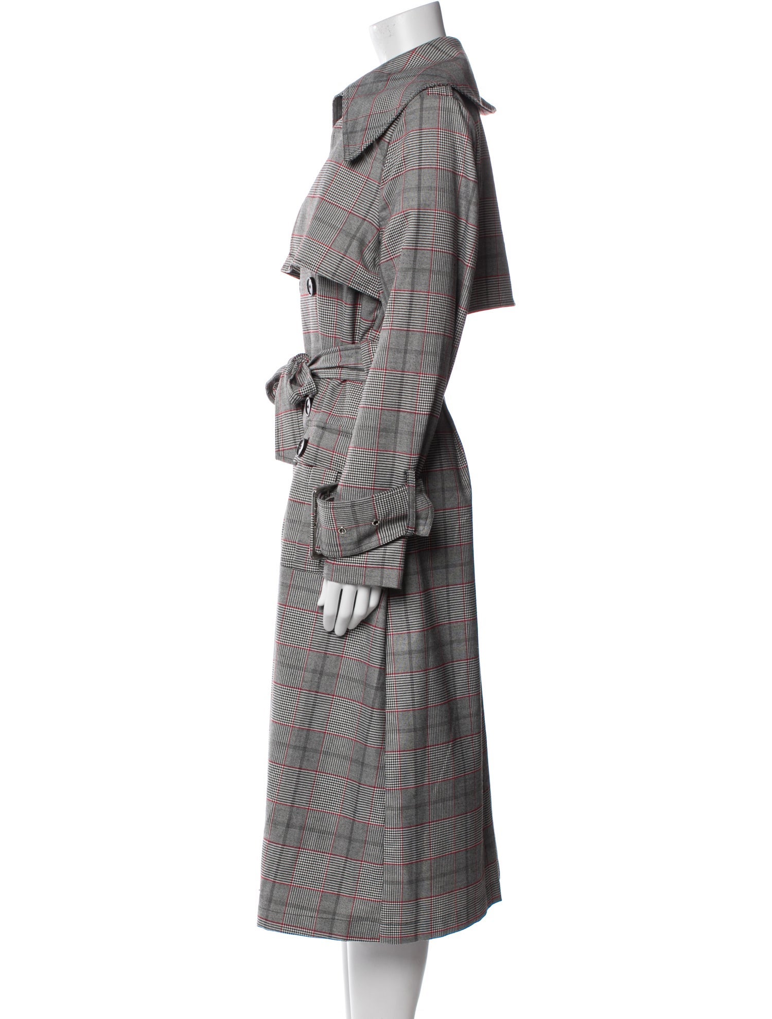 Walter Baker Plaid Print Trench Coat