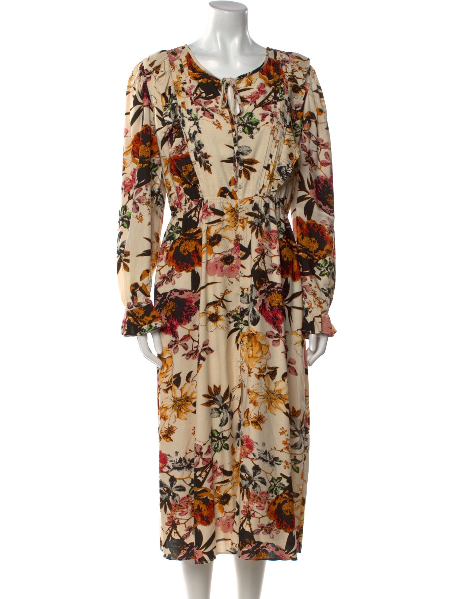 Walter Baker Floral Print Midi Length Dress