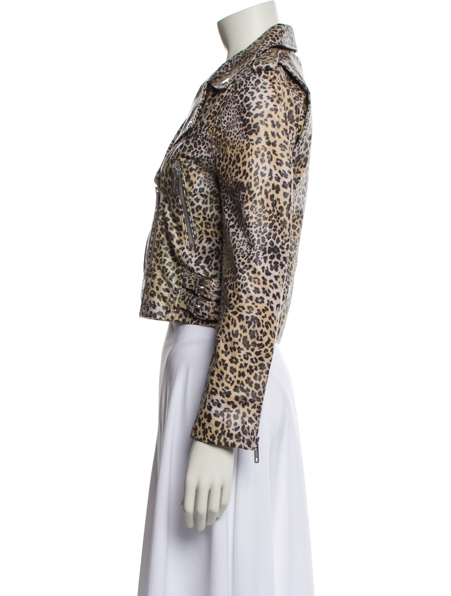Walter Baker Leather Animal Print Biker Jacket