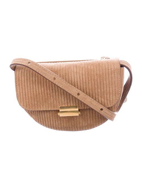 Wandler Mini Suede Crossbody Gold
