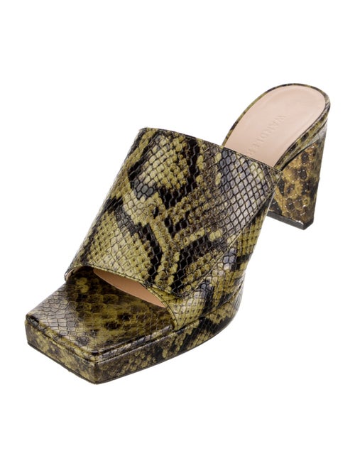 WANDLER Leather Animal Print Slides
