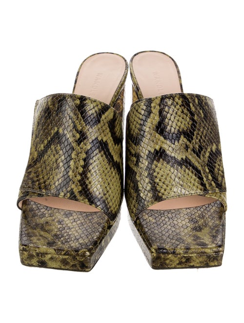 WANDLER Leather Animal Print Slides