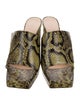 WANDLER Leather Animal Print Slides